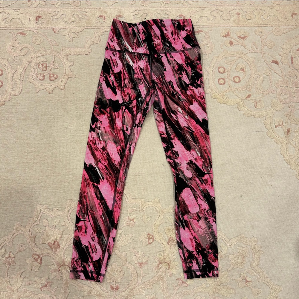 Pink patterned Lululemon leggings